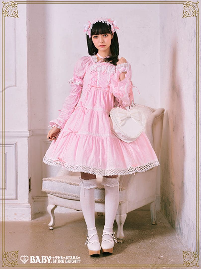 はわせドールワンピース　ヘッドドレス　セット　ピンク