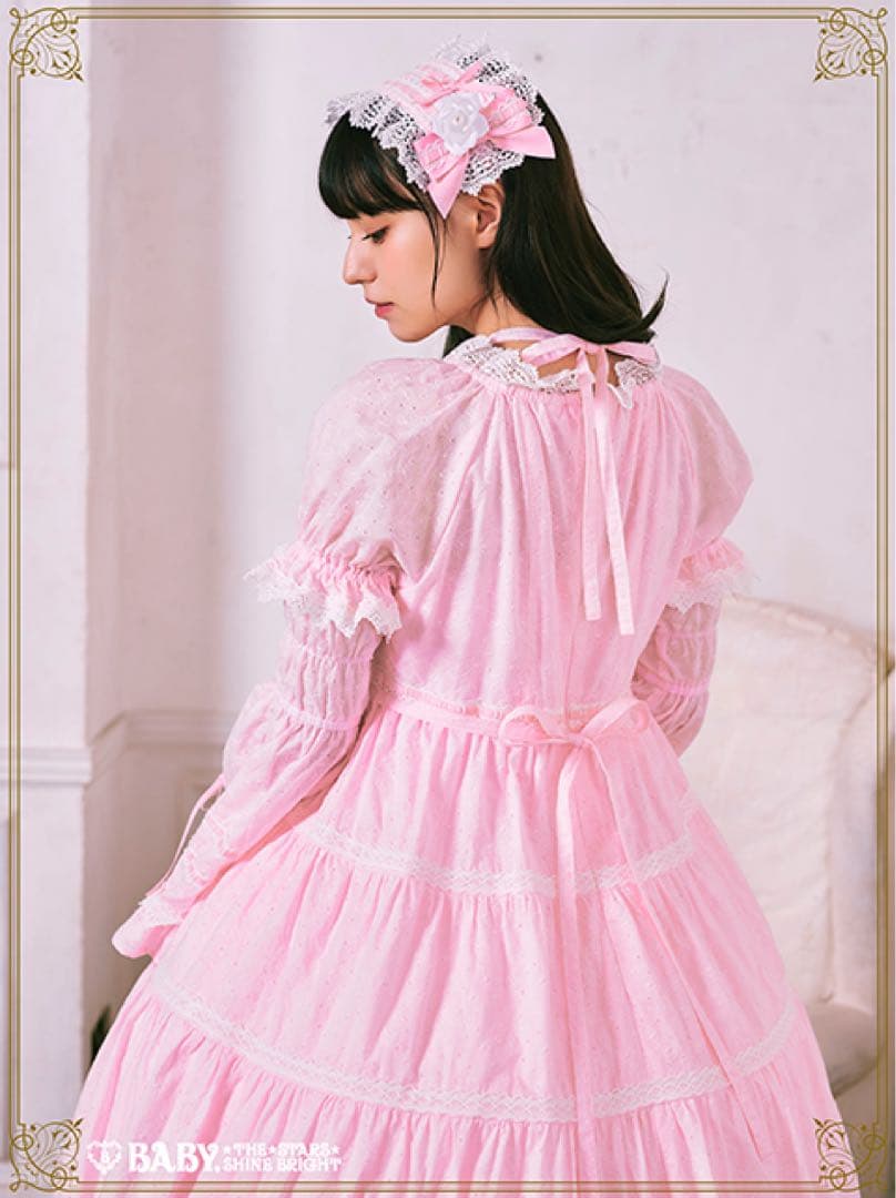 はわせドールワンピース　ヘッドドレス　セット　ピンク