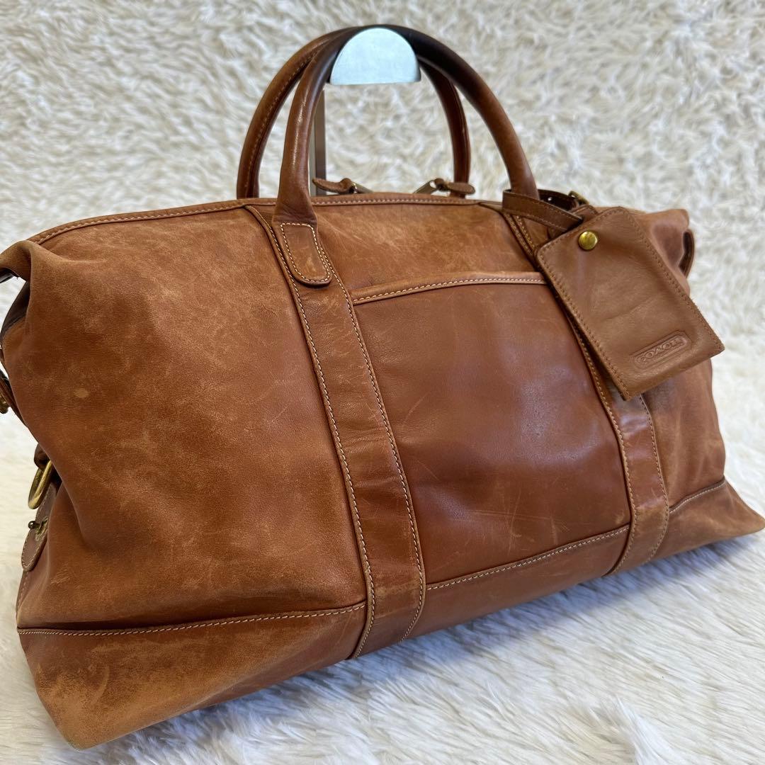 良品✨OLD COACH オールドコーチ レザー ボストンバッグ ブラウン チャ