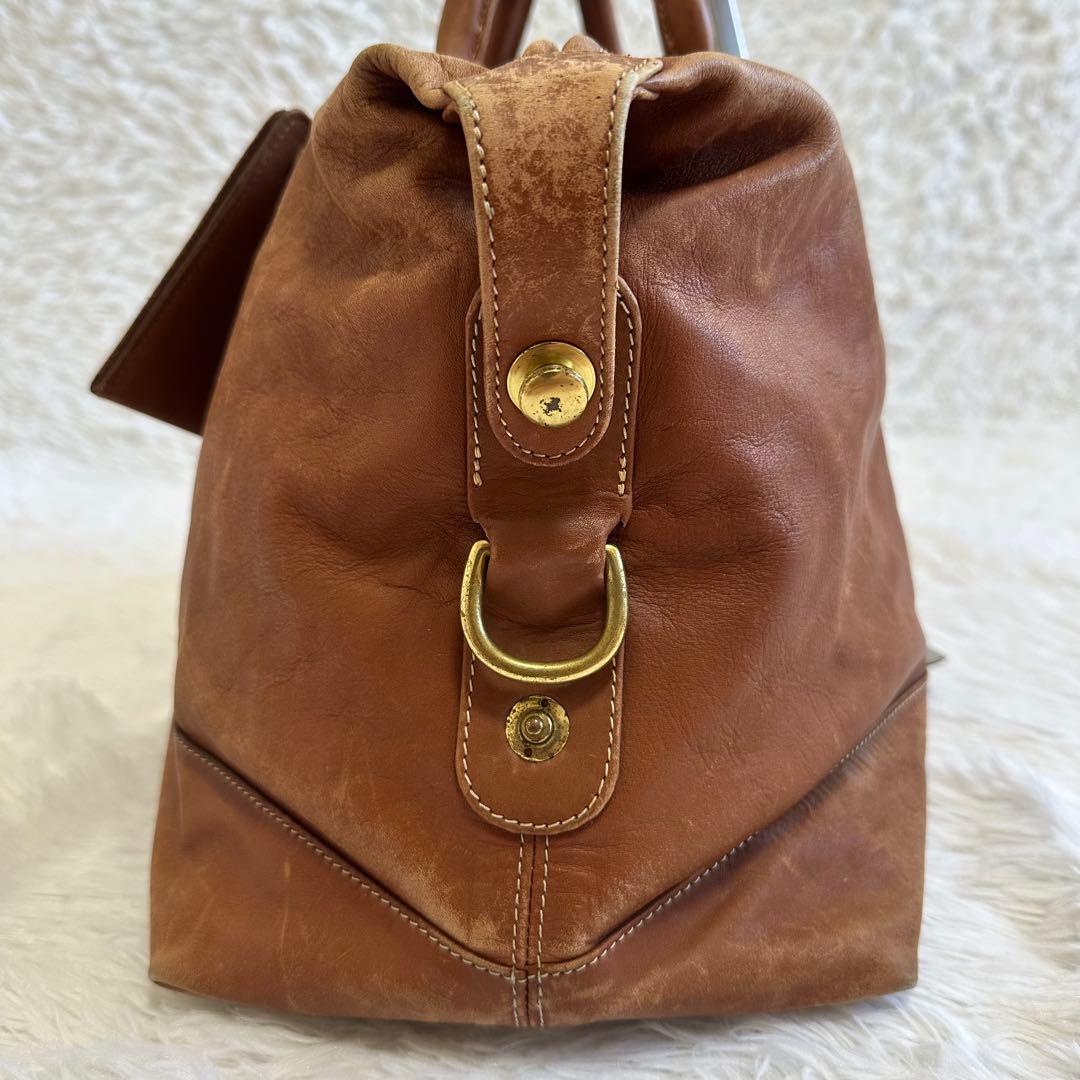 良品✨OLD COACH オールドコーチ レザー ボストンバッグ ブラウン チャ