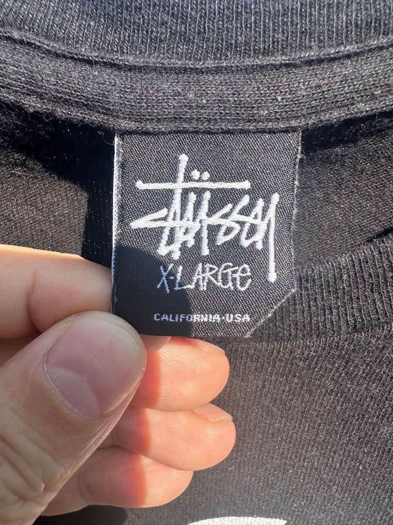 希少XL STUSSY ステューシー 両面ビッグプリント デカロゴ Tシャツ 黒