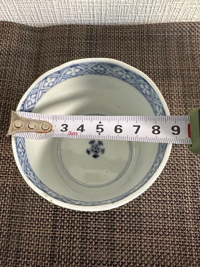 【無傷完品】古伊万里　蕎麦猪口　染付 松花草文 江戸期 骨董　アンティーク