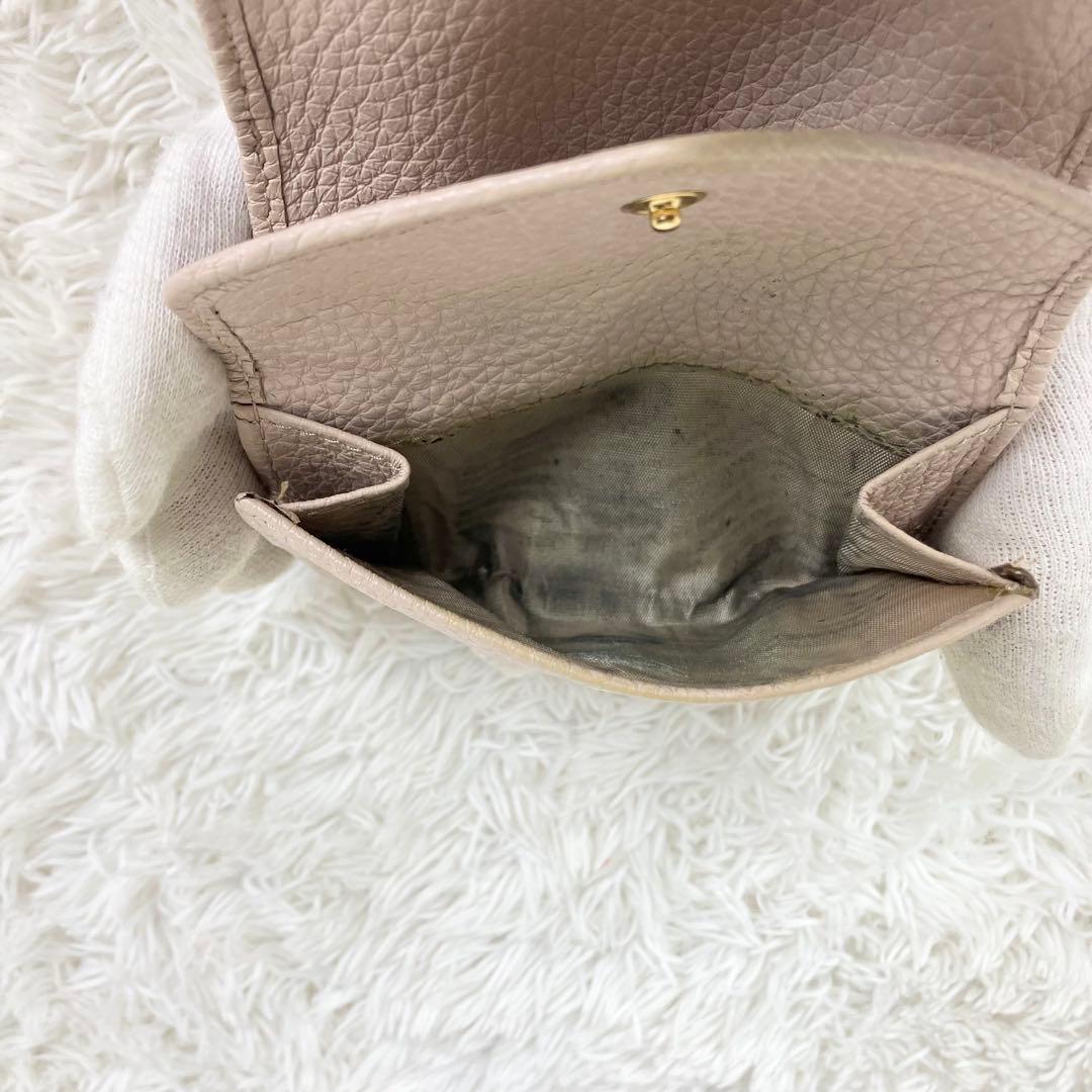 現行/付属品完備✨ミュウミュウ　折り財布　ヴィッテロダイノ　本革　ピンクベージュ