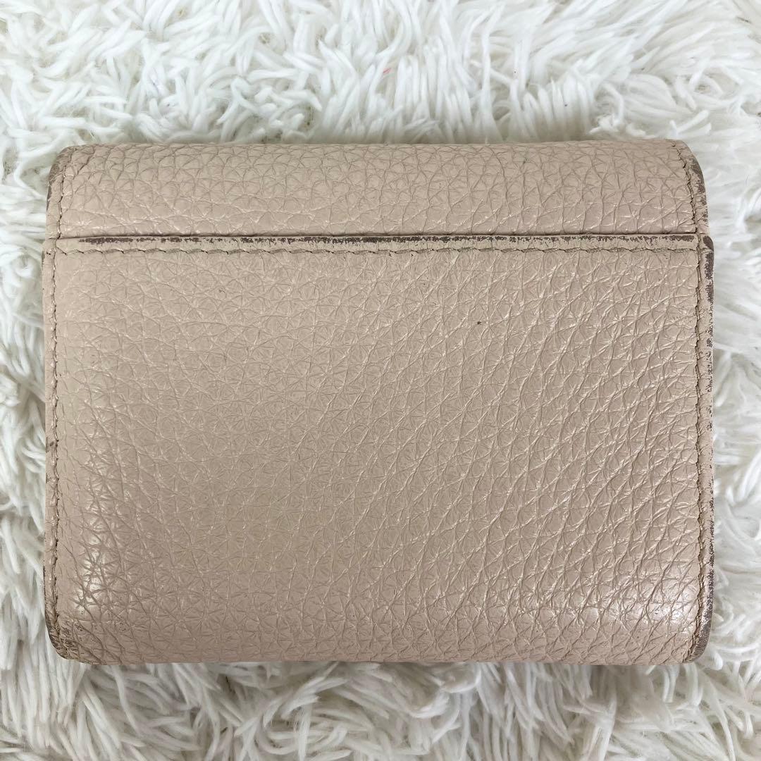 現行/付属品完備✨ミュウミュウ　折り財布　ヴィッテロダイノ　本革　ピンクベージュ