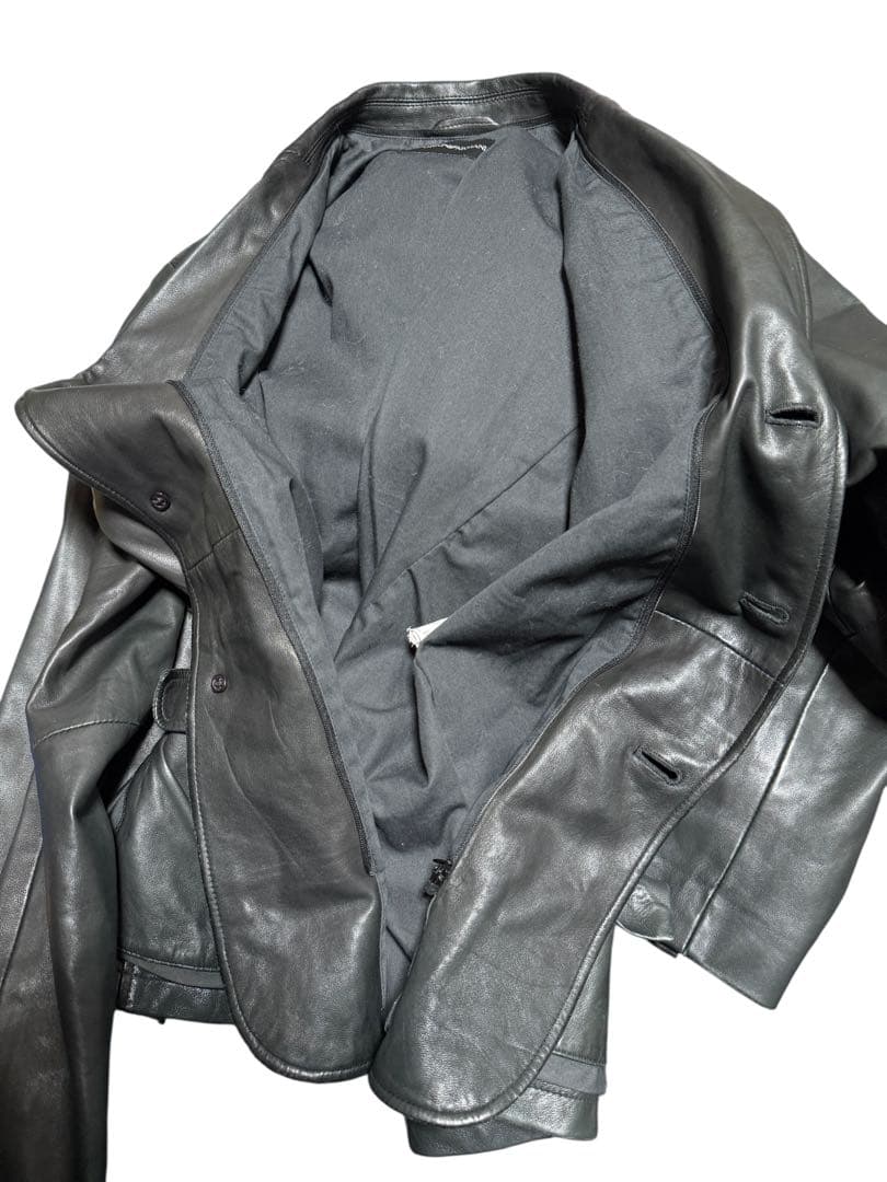 EMPORIO ARMANI ラムレザー テーラードジャケット