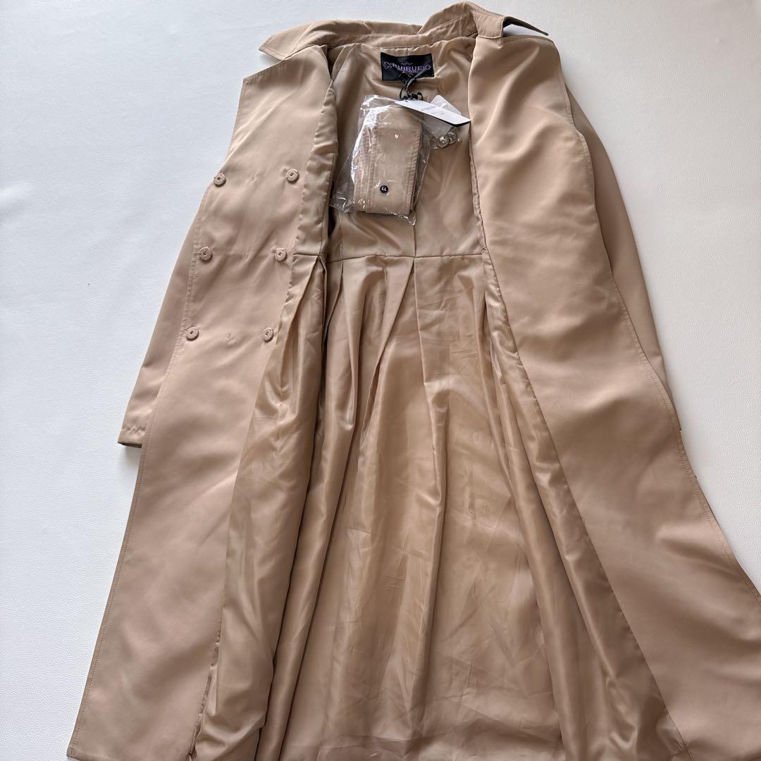 【新品】RUIRUE ベージュ トレンチコート 袖リボンウエストリボン付き