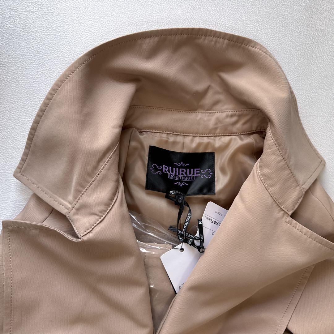 【新品】RUIRUE ベージュ トレンチコート 袖リボンウエストリボン付き