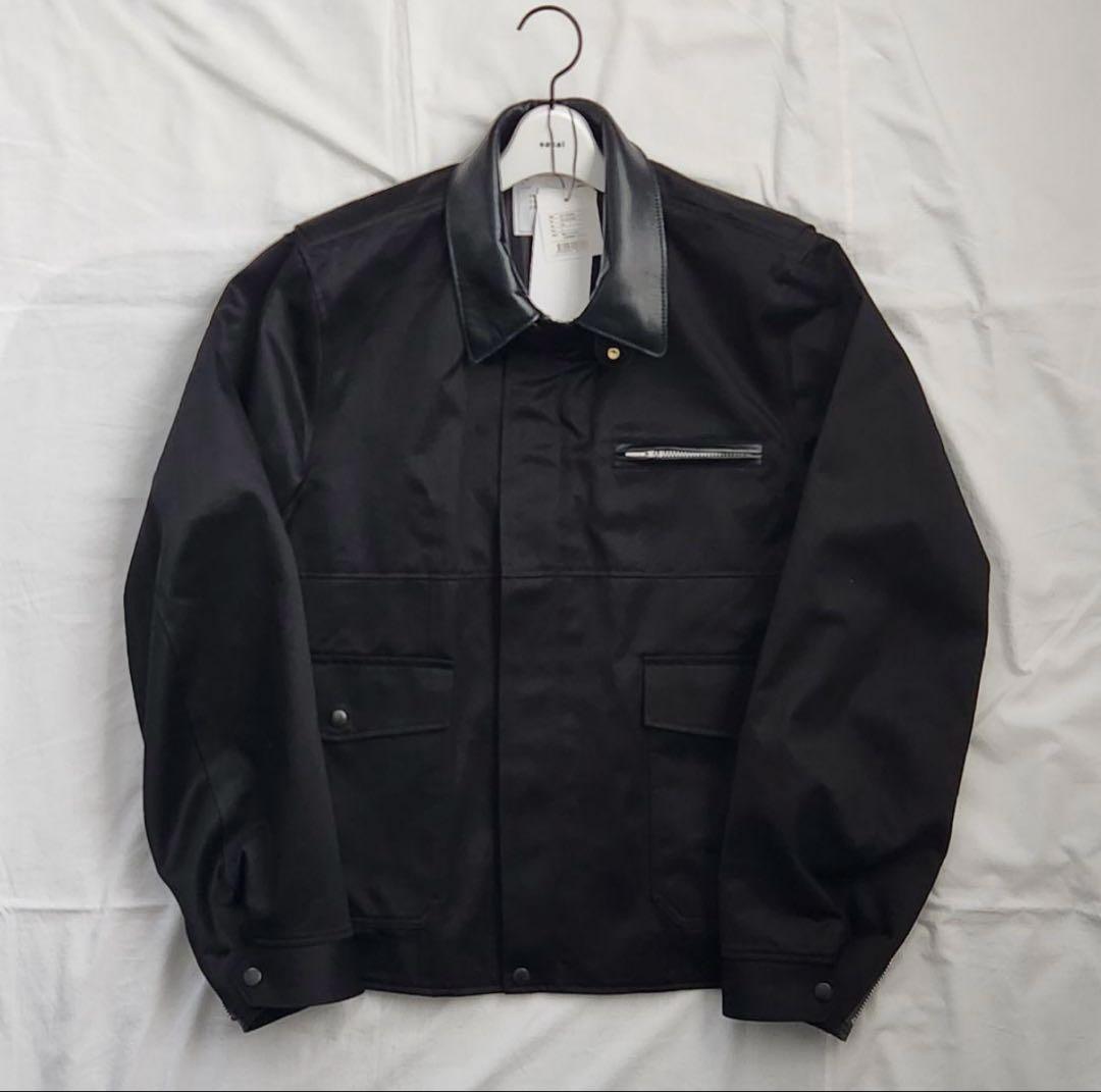 sacai Cotton Chino Blouson 26SS 襟レザー 3