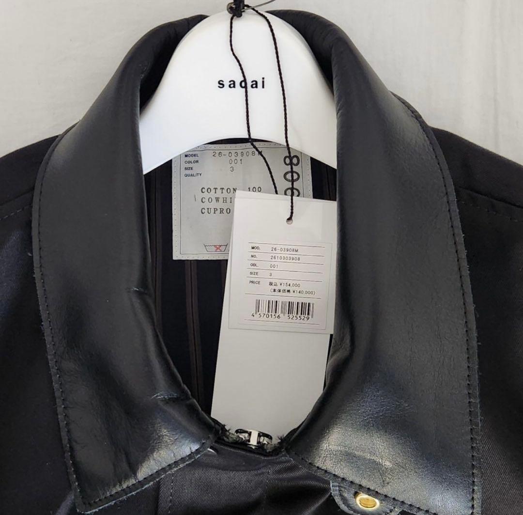 sacai Cotton Chino Blouson 26SS 襟レザー 3