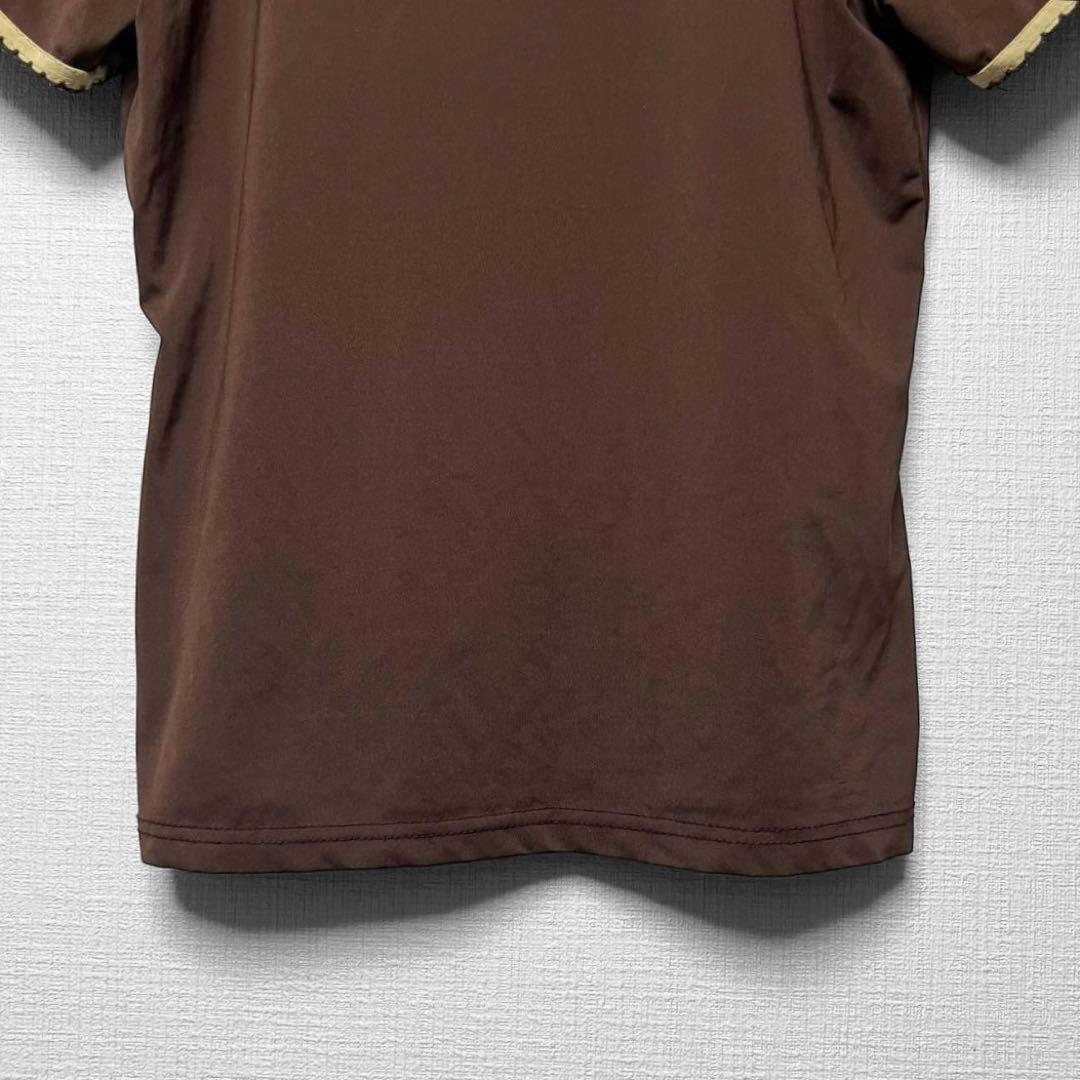 CHANEL シャネル ヴィンテージ ロゴ刺繍カットソー 半袖Tシャツ 茶色