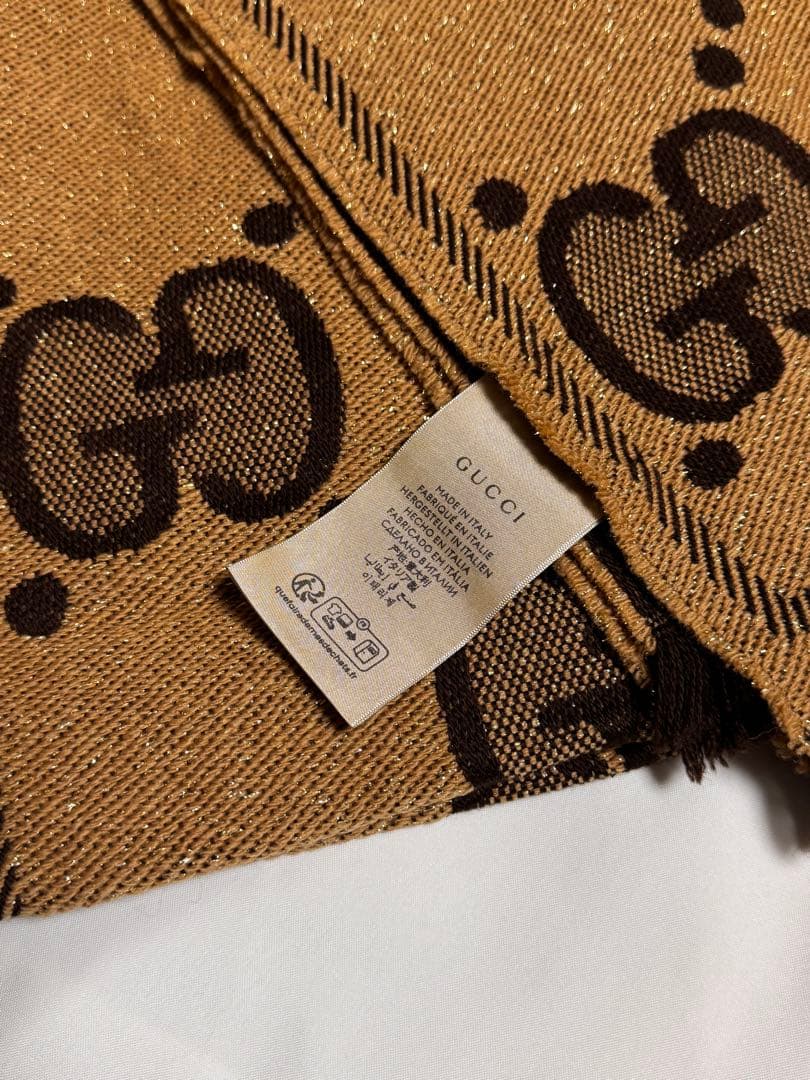 【Kms】GUCCI GGウールラメジャカードスカーフ