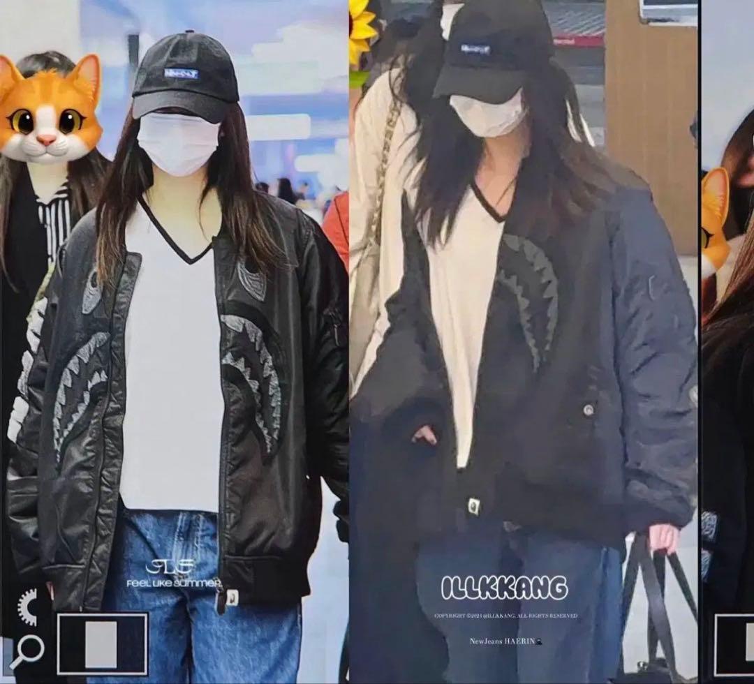 ✨️NewJeans ヘリン着用 ✨️ベイシングエイプ シャーク MA-1 Mサイズ