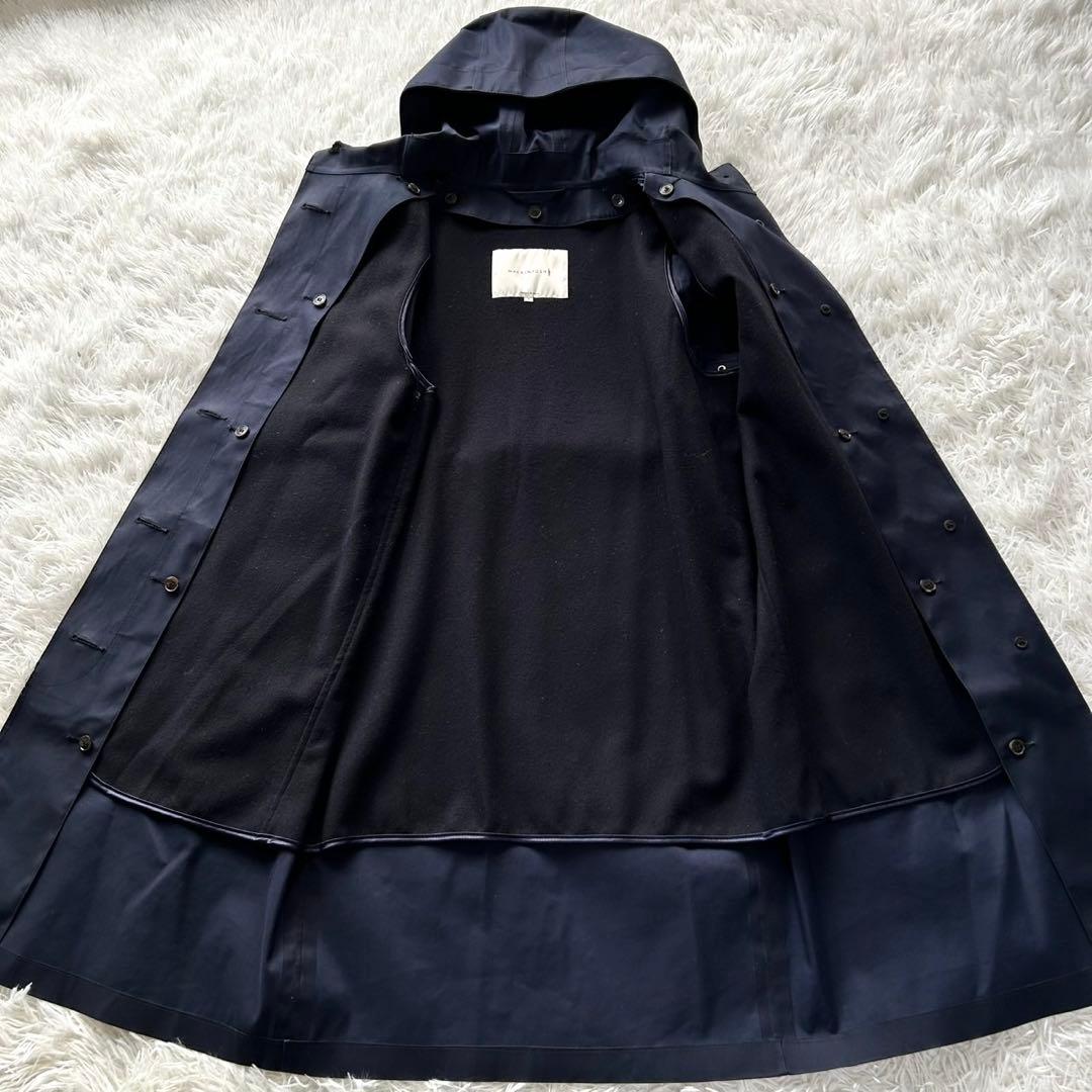 MACKINTOSH マッキントッシュ　ゴム引きコート　ロング　フード　紺色　M