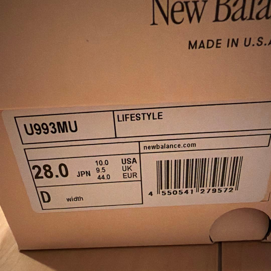 靴 New balance USA U993MU 28.0