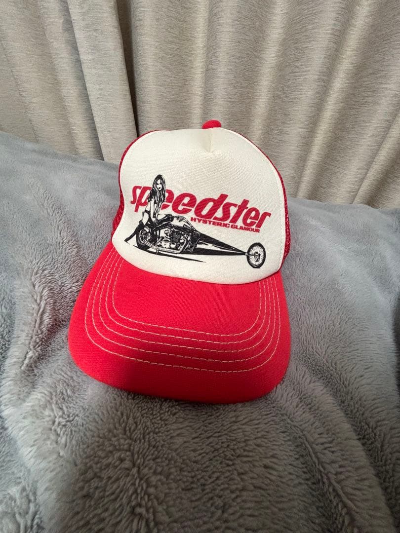 ヒステリックグラマー speedster レーシングキャップ 赤/白