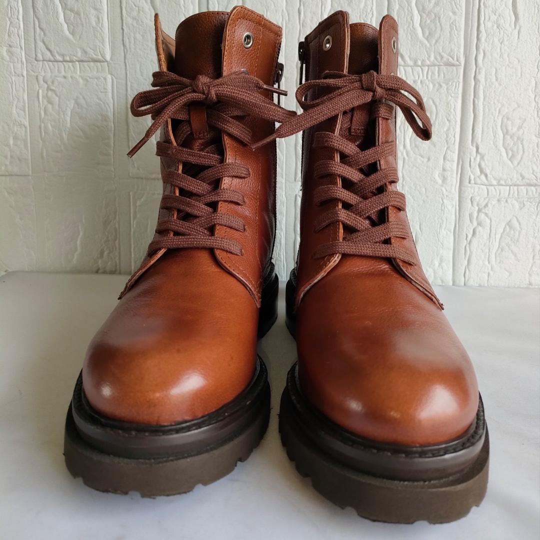 Au BANNISTER　ブーツ　レースアップブーツ　編みあげブーツ　24cm