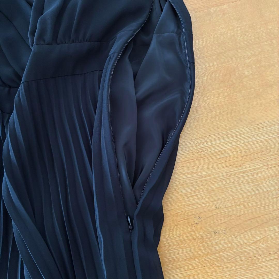 Reflect新品✨ブラックシフォンプリーツセレモニーワンピース卒業式入学式