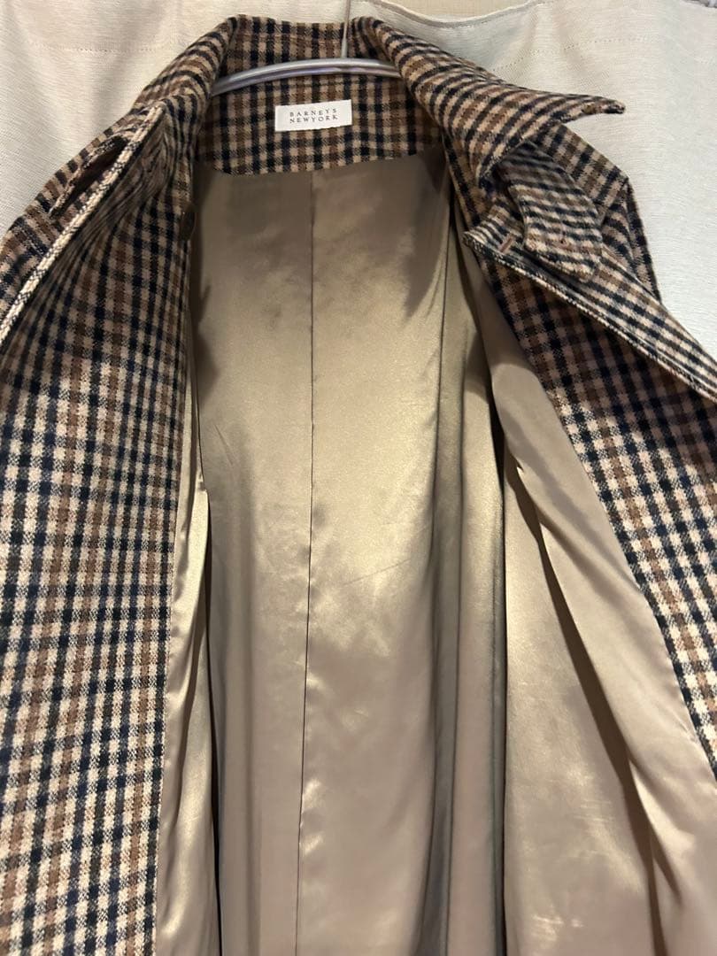 BARNEYS NEW YORKチェック柄ウールコート