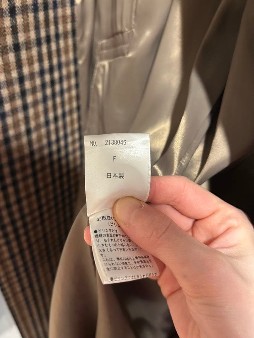 BARNEYS NEW YORKチェック柄ウールコート