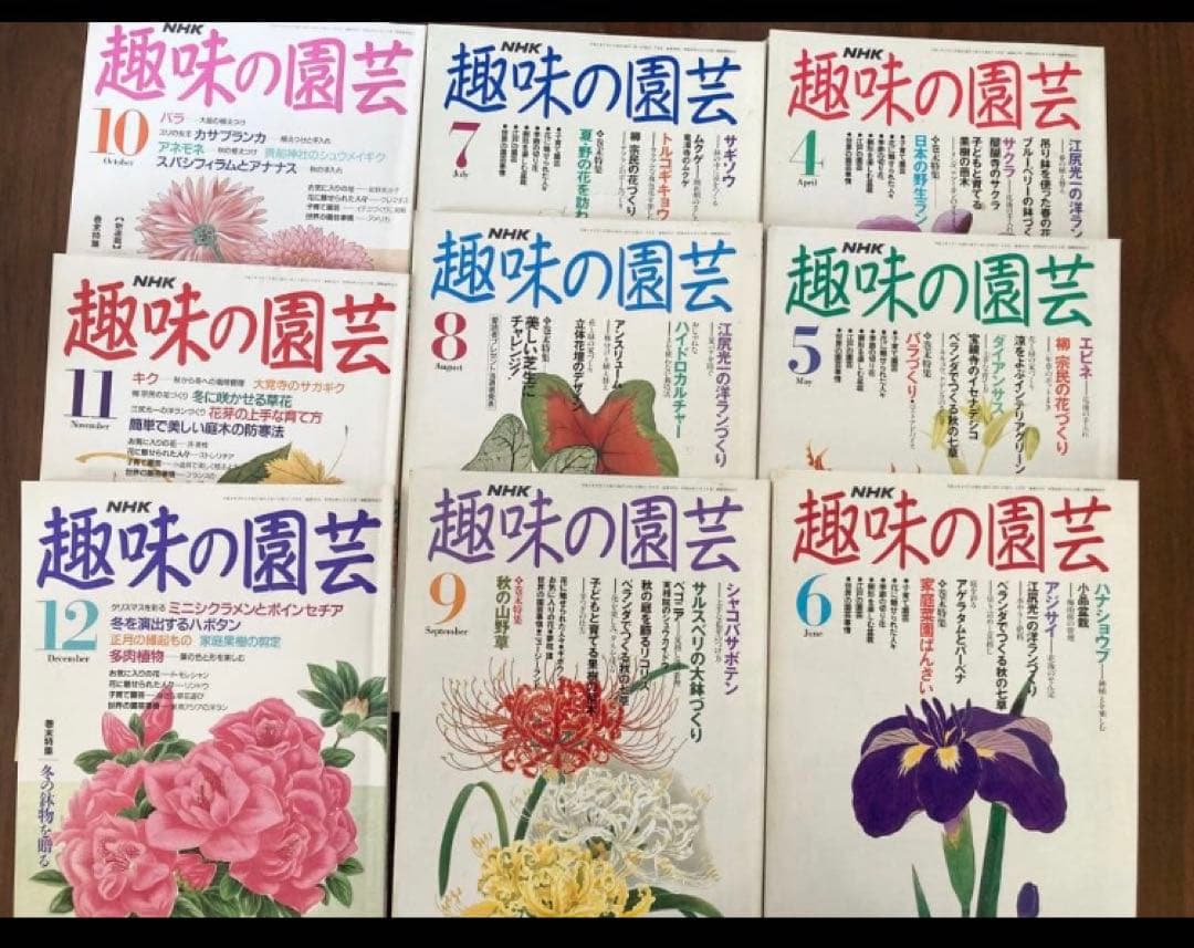 【レア品】34年前の古書　ＮＨＫ趣味の園芸　19冊1991年〜1992年 昭和
