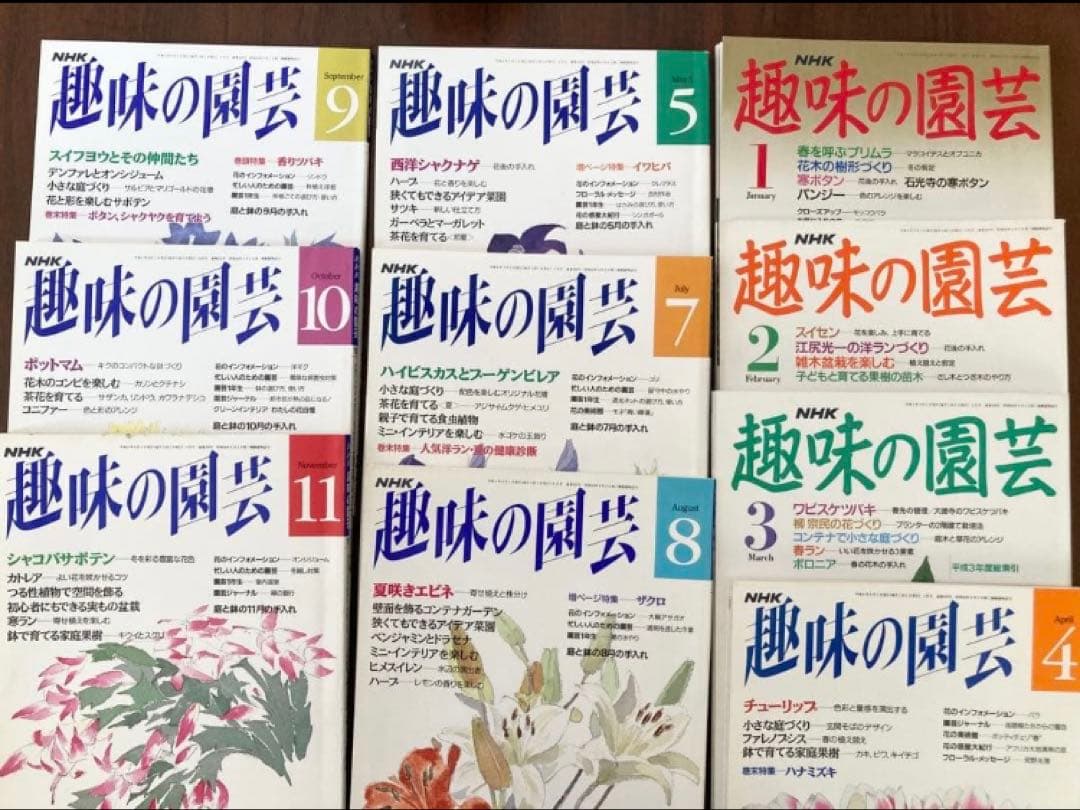 【レア品】34年前の古書　ＮＨＫ趣味の園芸　19冊1991年〜1992年 昭和