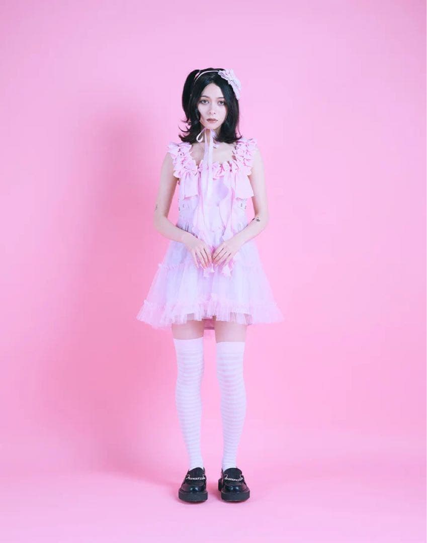 AVENCHUMU リボンワンピース ピンク