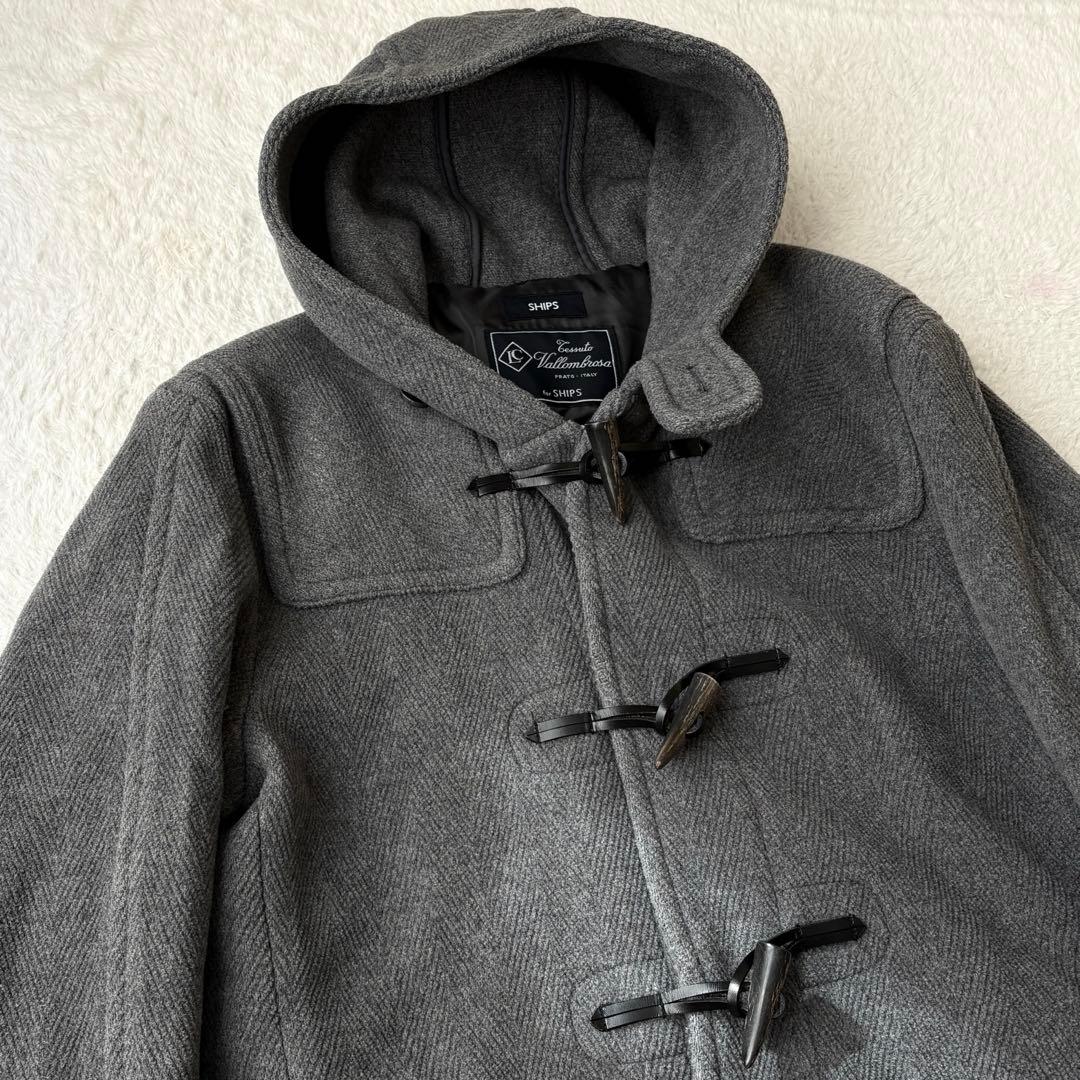 ships ヘリンボーン　ダッフル　グレー　トグル本革　XL バロムブローサ