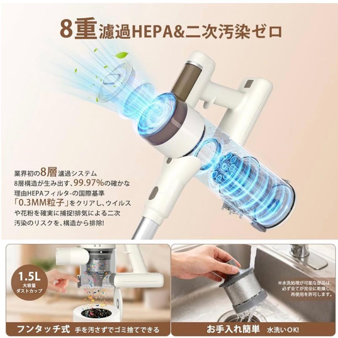 コードレス掃除機 自立式 超強力吸引 AI自動制御 LED 液晶 PSE