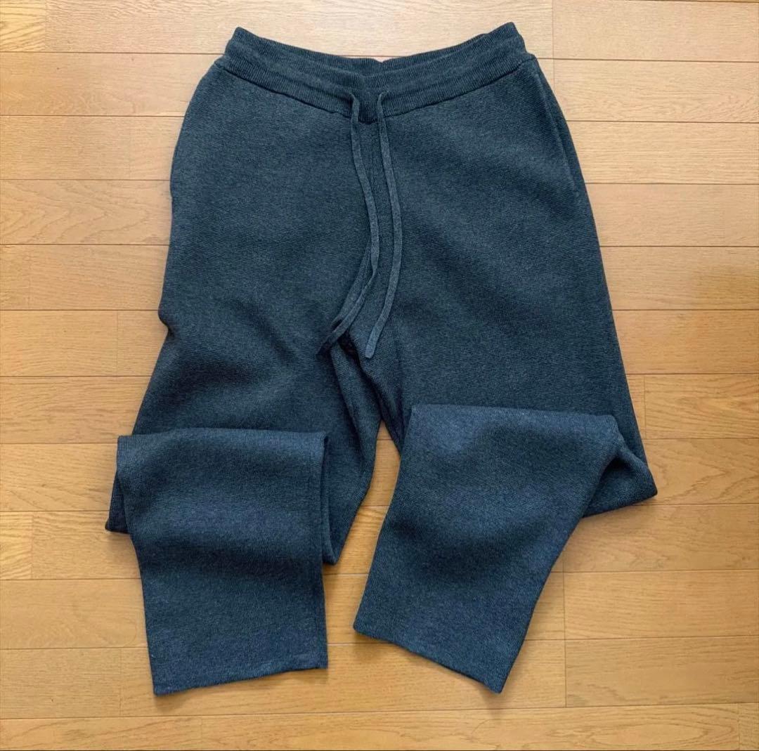 新品！ムジラボ　コットンミラノリブニットイージーパンツ　muji labo