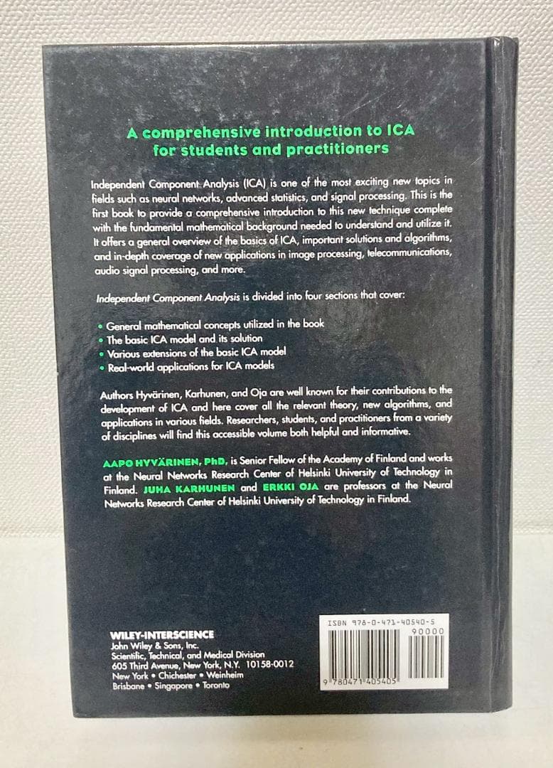 洋書 Independent Component Analysis