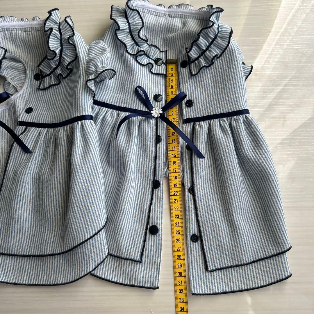 No.犬服ハンドメイド　バックオープンワンピース2着