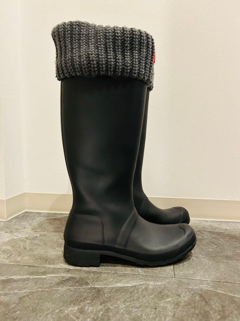 ねず。　HUNTER レインブーツ　ブーツソックス付き　長靴