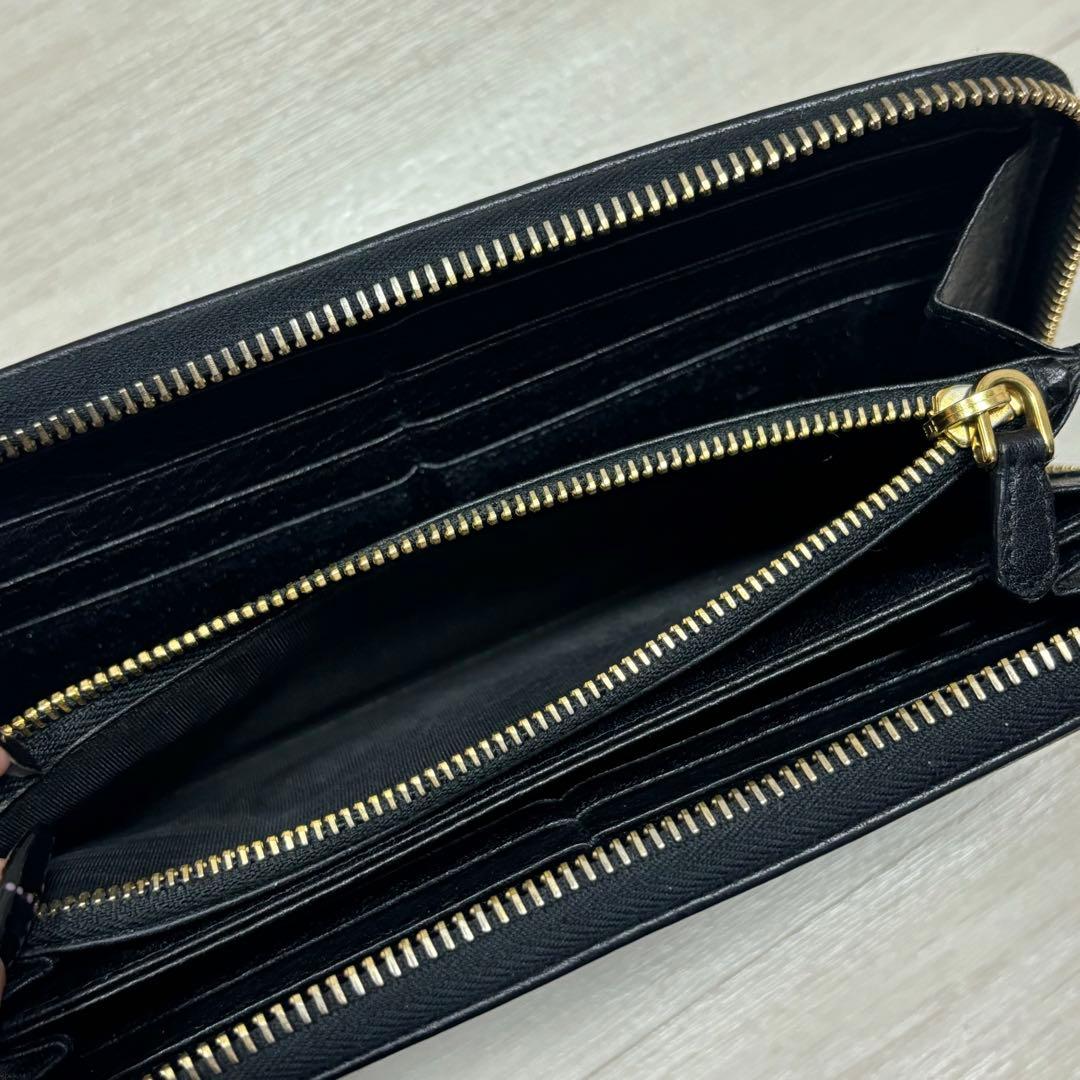 PRADA プラダ 長財布 財布 ファスナー サフィアーノ ブラック