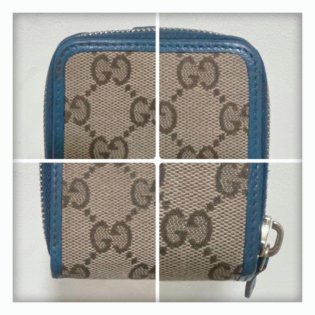 【ほおずき】 美品 GUCCI グッチ キャンバス 折り財布 ベージュ