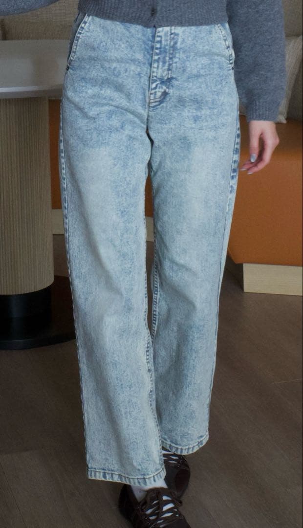 【Eaphi】WAVE DESIGN HIGH WAISTDENIM size1