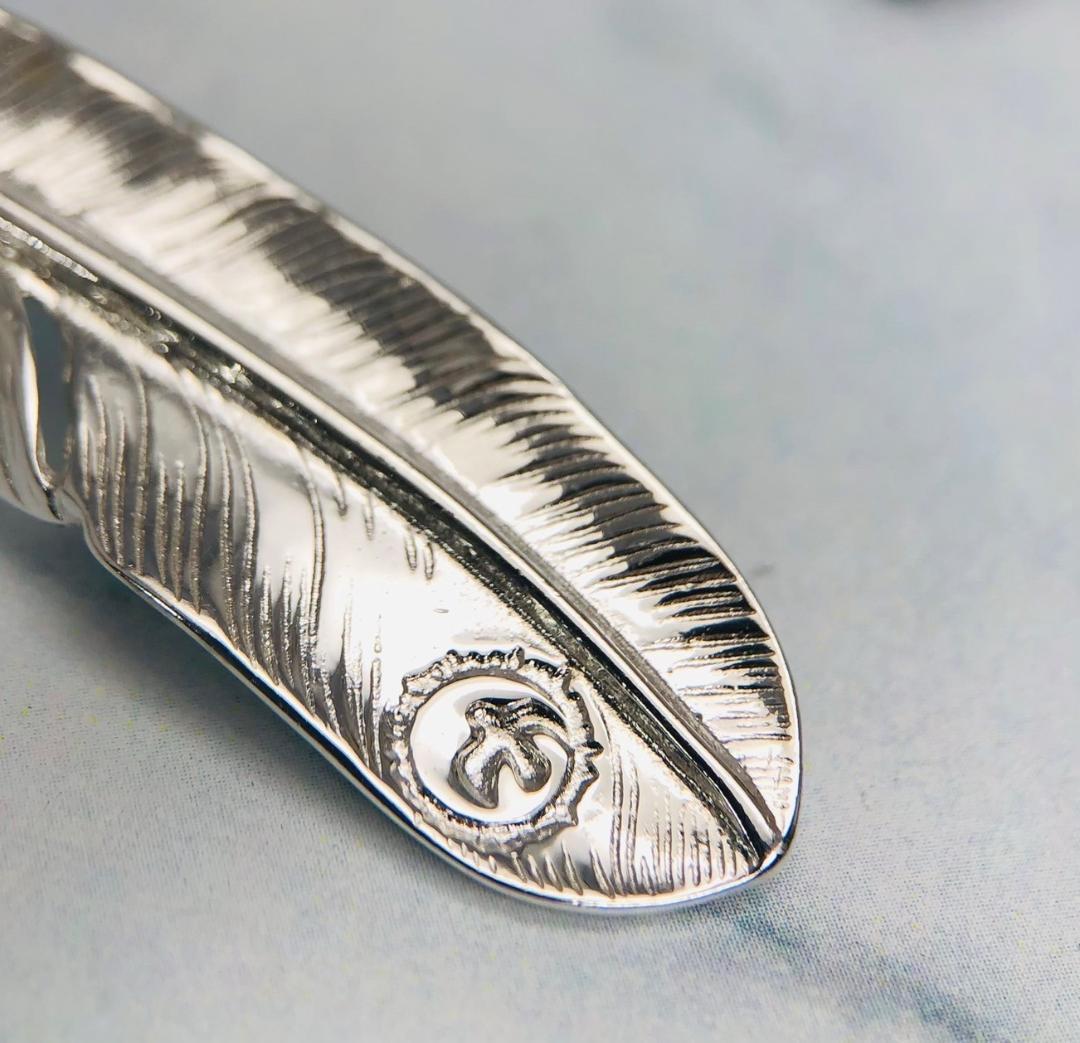 シルバー925 ペンダントトップ　フェザー　ターコイズ　新品　5-1　7633