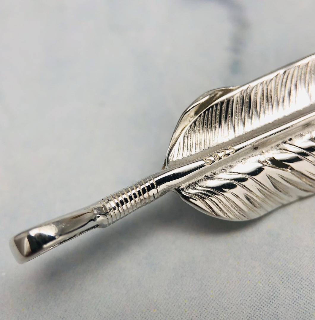 シルバー925 ペンダントトップ　フェザー　ターコイズ　新品　5-1　7633