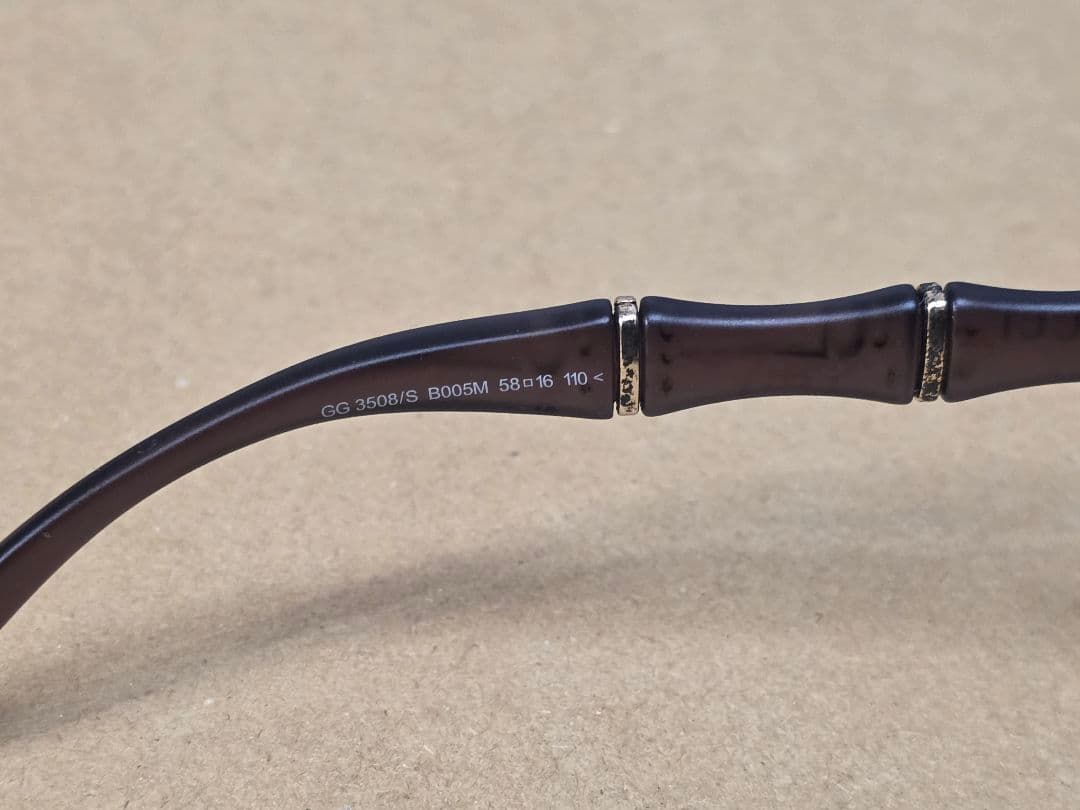 GUCCI グッチ サングラス バンブー 竹デザイン デカレンズ ウェリントン