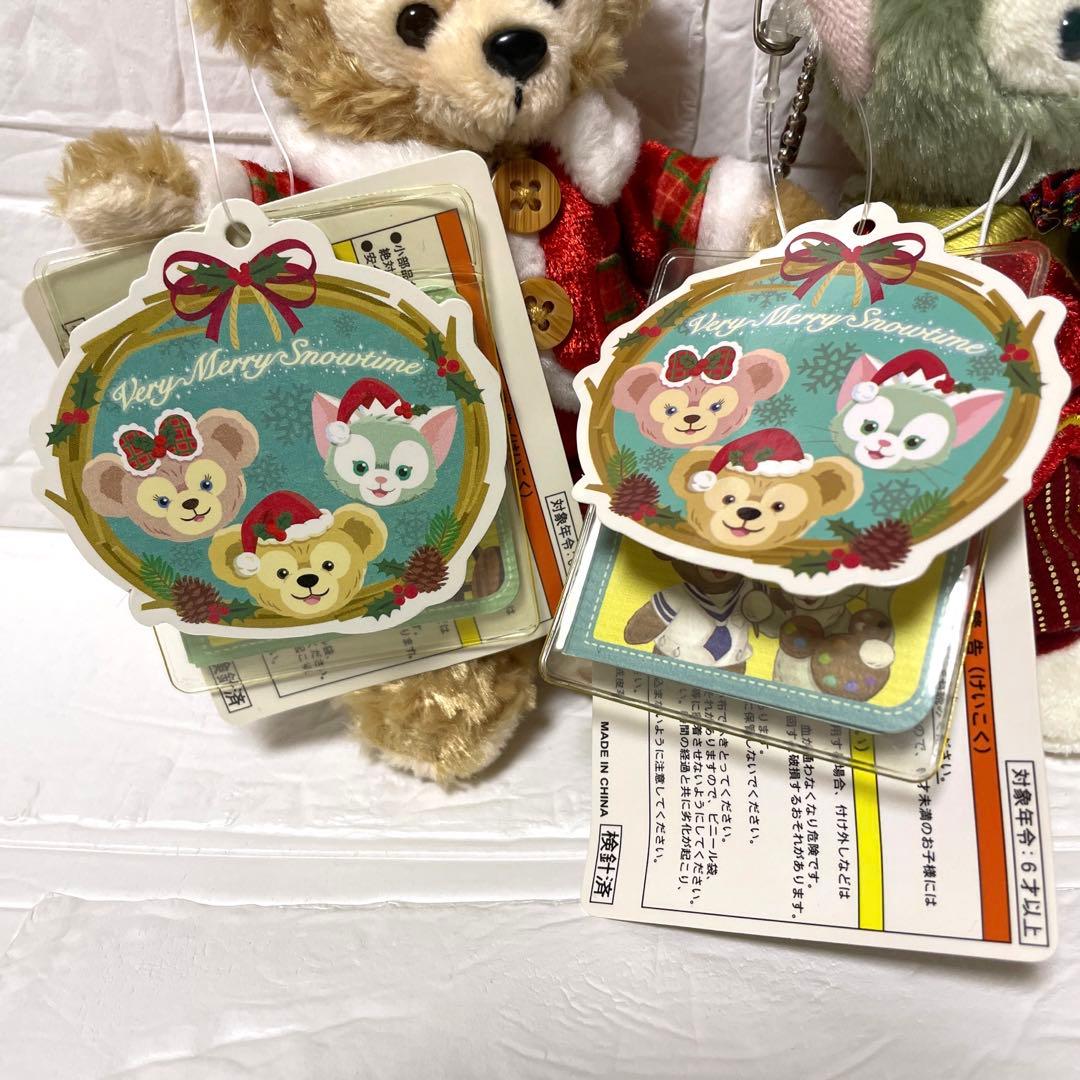 ディズニー　ダッフィー　シェリーメイ　ジェラトーニ　ぬいぐるみバッジ　クリスマス