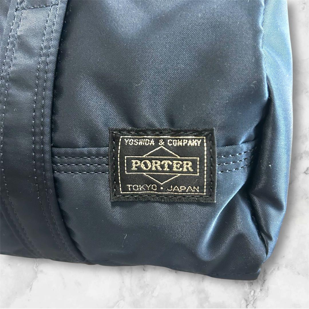 【極美品】PORTER TANKER ミニボストンバッグ　アイアンブルー　新型