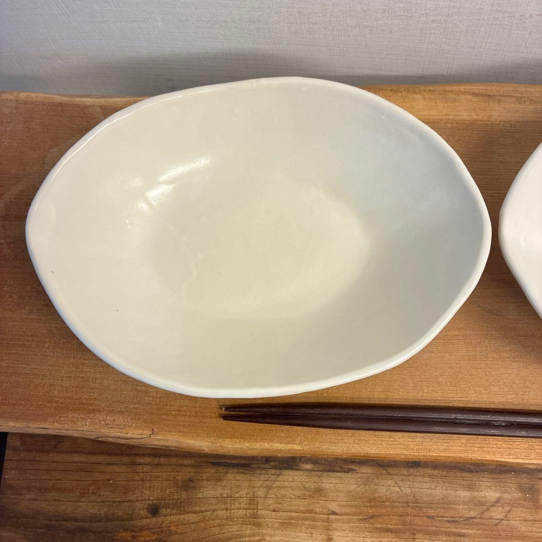 Szk新品　陶器　陶芸作家　カレー皿2個　53