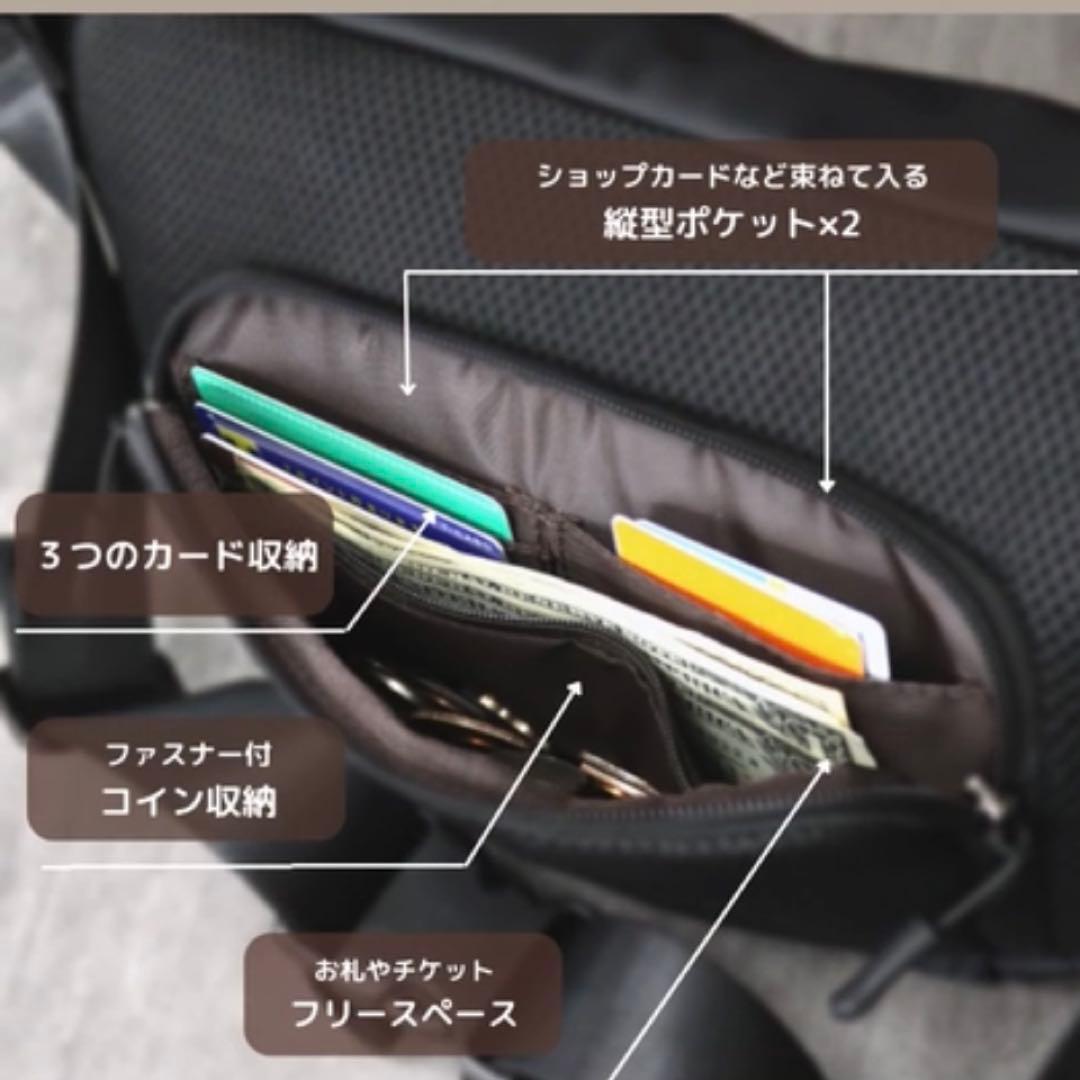 レディース　ボディーバック　お財布機能付き　新品未使用　ブラック×ゴールド