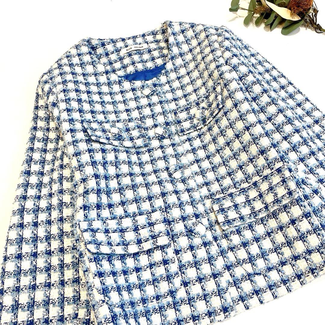 専用blue palang TWEED BOLD JACKET  青白