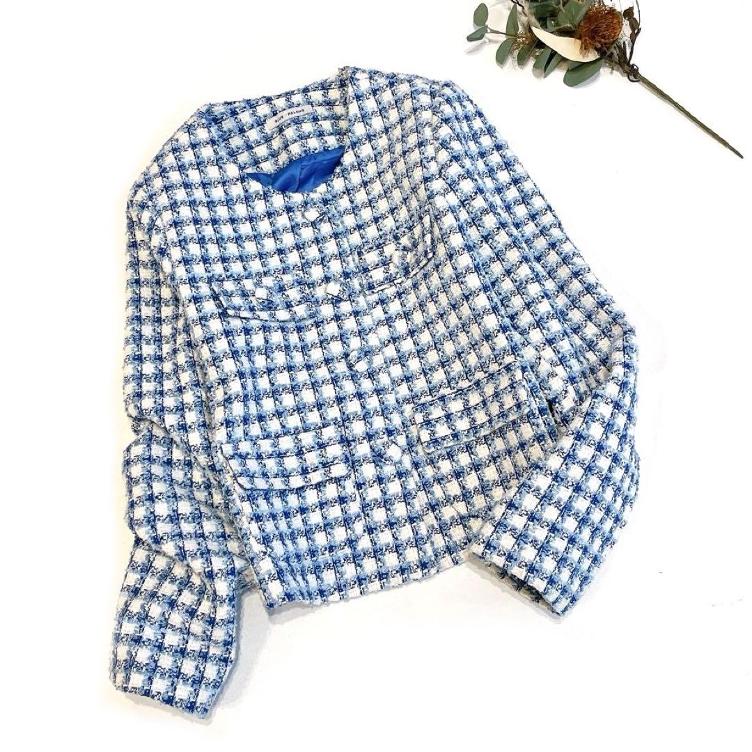 専用blue palang TWEED BOLD JACKET  青白