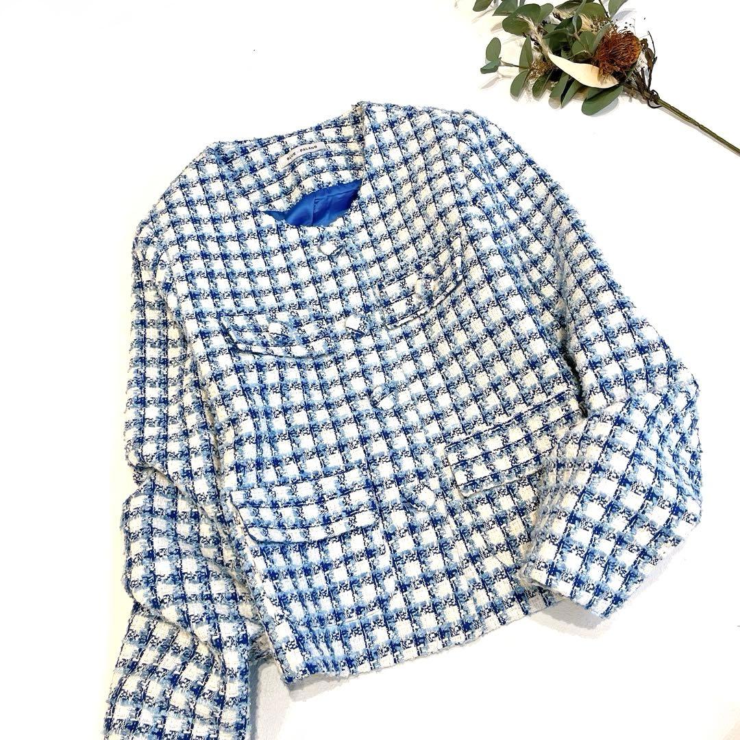 専用blue palang TWEED BOLD JACKET  青白