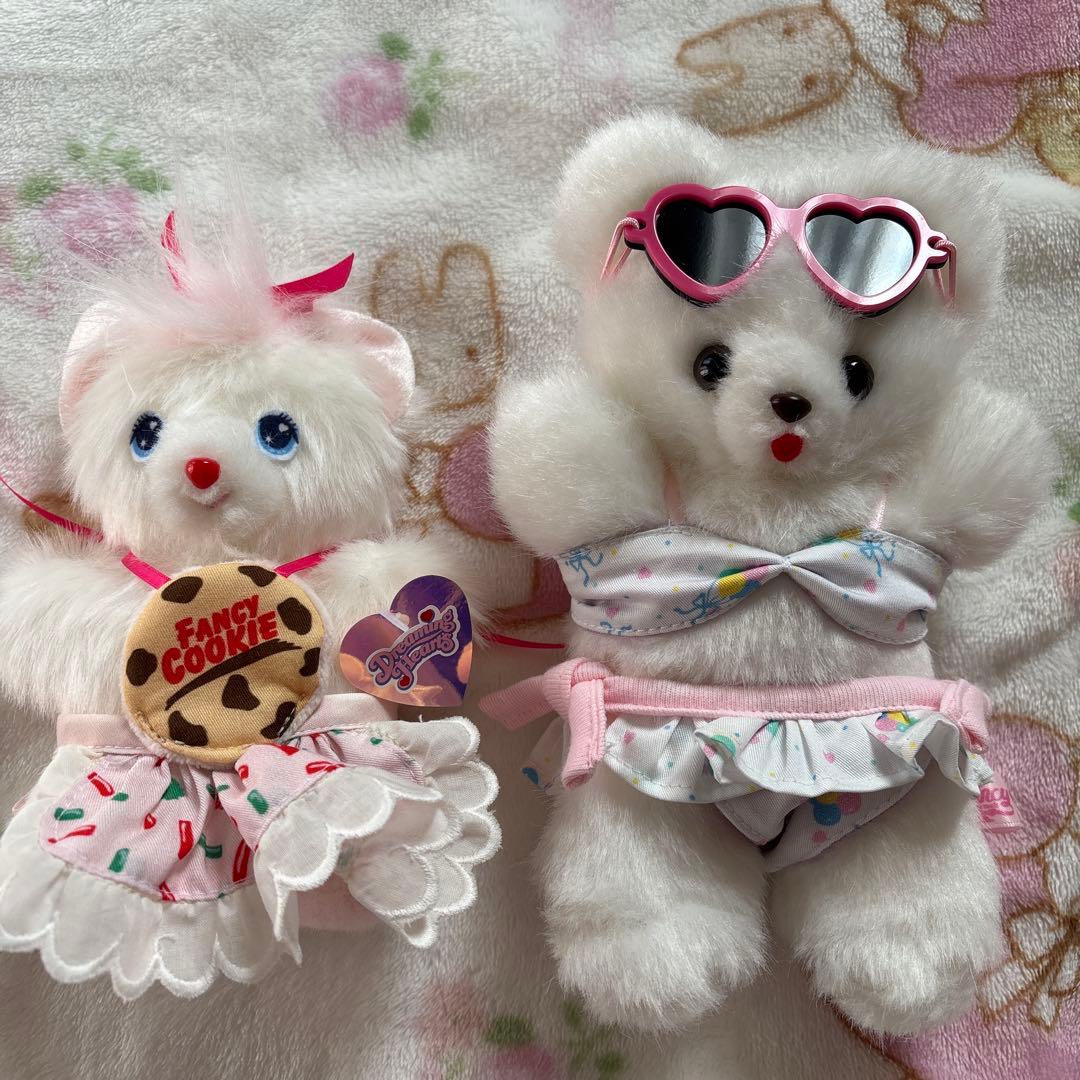 水着のクマと猫のぬいぐるみセット　ファンシーアラモード