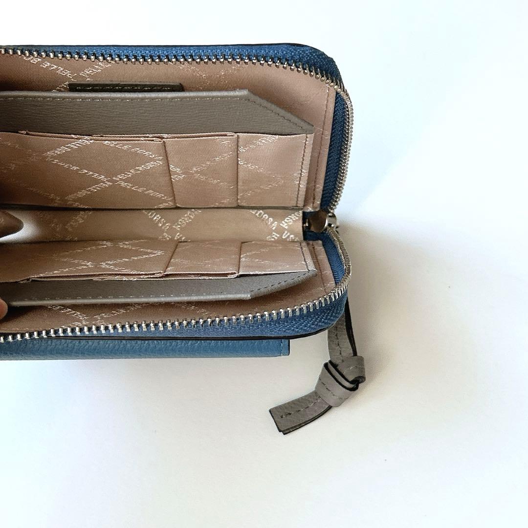 新品　未使用　PELLE BORSA ペレボルサ L字 財布 ブルー 青