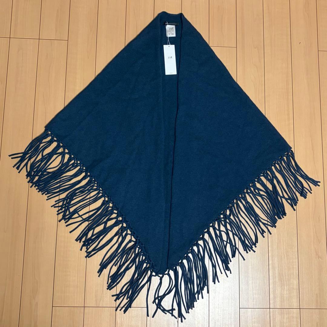 【新品タグ付き】23区　ウールカシミヤ トライアングル ストール ダルブルー