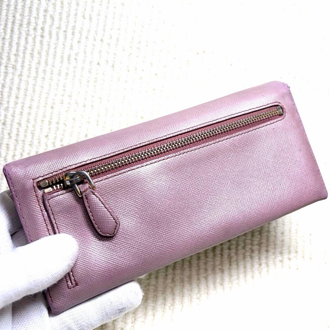 PRADA プラダ　サフィアーノ　長財布　二つ折り　ベージュピンク　レディース