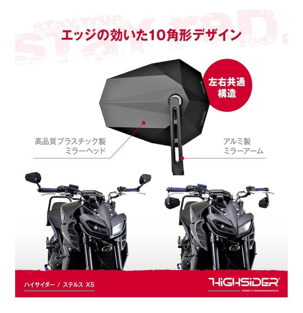 HIGHsider バーエンドミラー ブラック　デイトナ　ハイサイダー